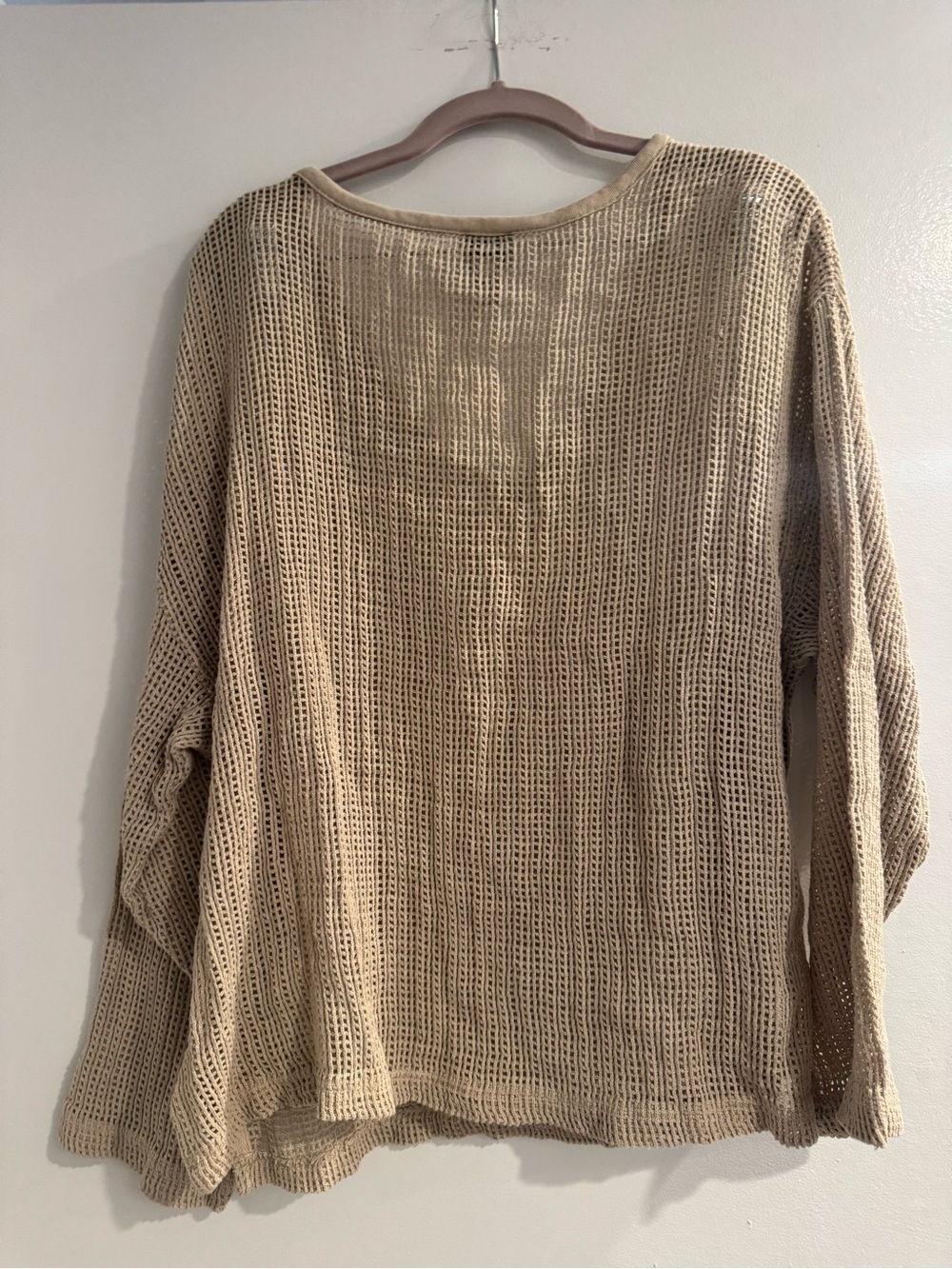 Coastal Grandma lightweight V-Neck Knit Sweater in Beige 100% cotton size large - Picture 6 of 6